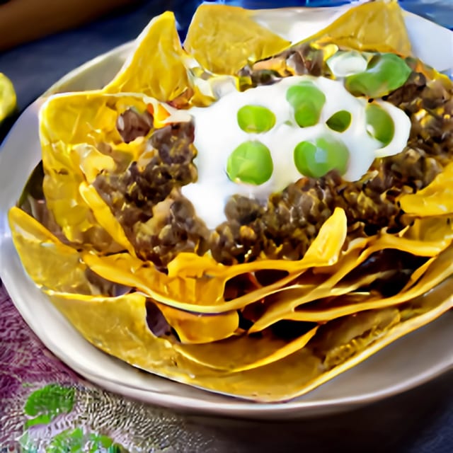 Nachos with Cheese & Ground Beef.