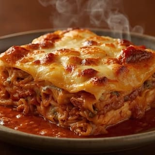 Homemade Meat Lasagna with Meatballs (3) & Fresh Garlic Bread
