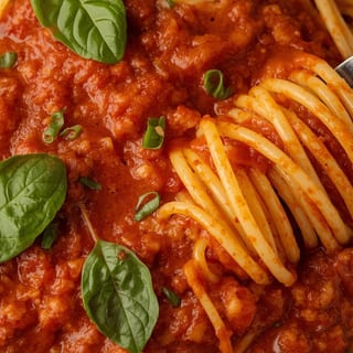 Spaghetti With Marinara Sauce & Fresh Garlic Bread