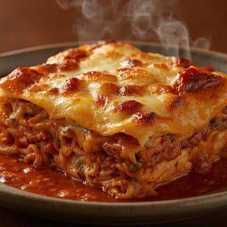 Homemade Meat Lasagna with Fresh Garlic Bread