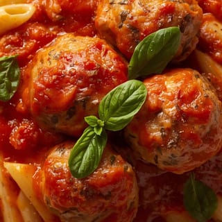 Mostaccioli with Homemade Meatballs (3)